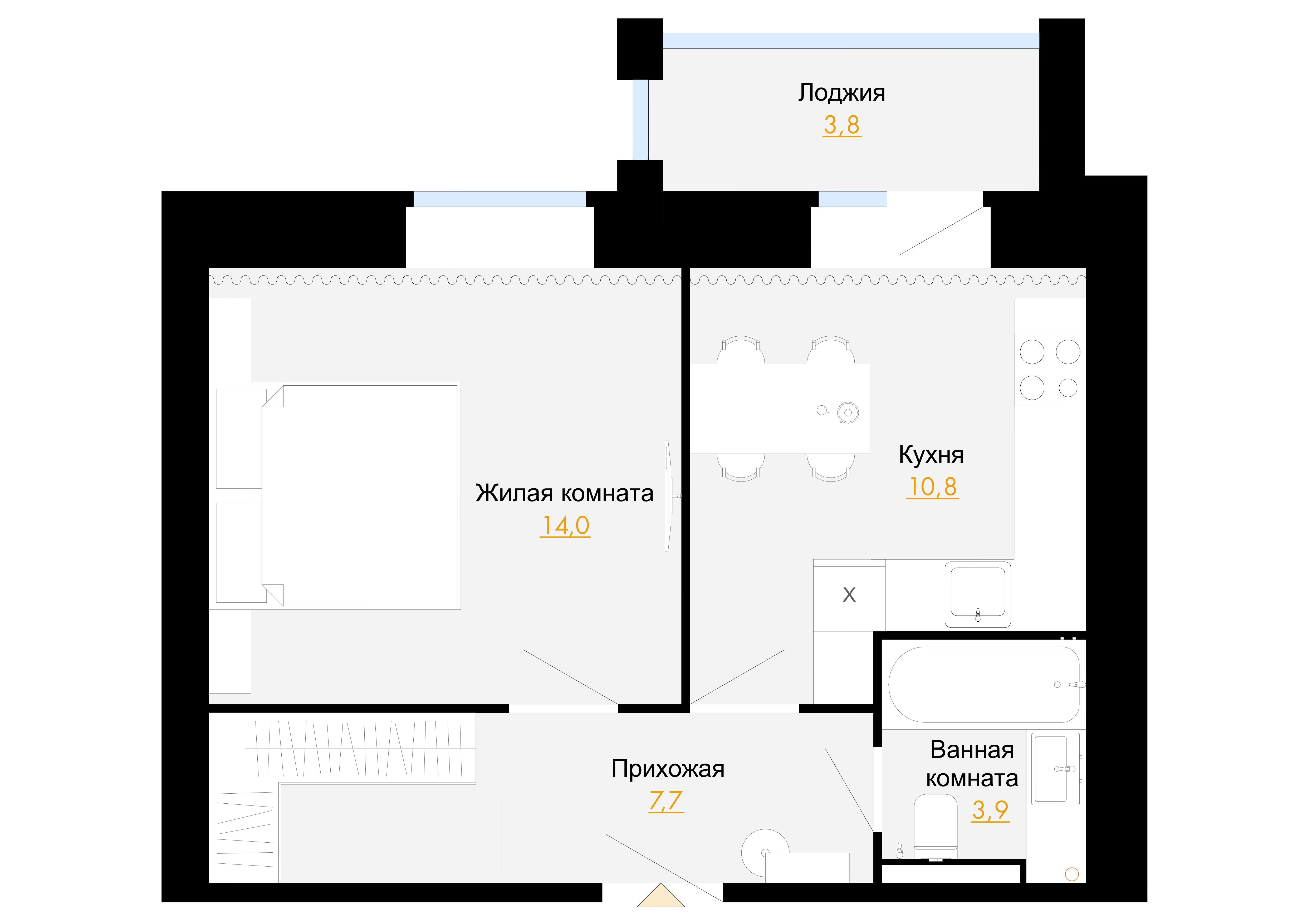1-комнатная